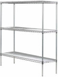 Omega Stainless Steel Shelves, 12" Deep x 36" Wide x 34" High 3 Tier Heavy Duty Wire Shelving Unit for Kitchen Garage Office Restaurant Warehouse 800-lb Per Shelf Weight Capacity