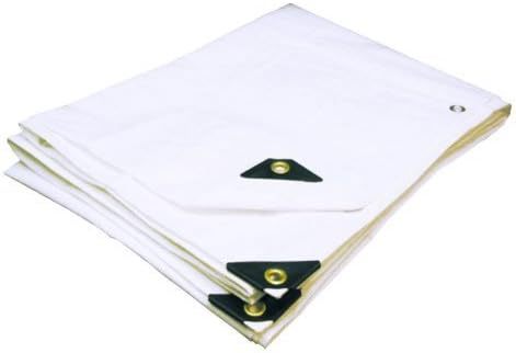 24'X40' Extra Heavy Duty 12 mil (White) Tarp 3 Ply Coated Reinforced Canopy 6 oz 3 Layer (Includes Tarps Tools and Toys Maintenance Manual)