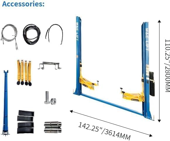 ME 10000lbs 2 Post Lift Car Lift Automotive Lift 2 Post Car Lift Hoist Equipment for Garage Shop Repair