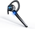 IHAO Wireless Bluetooth Earpiece Headphone Dual Noise Cancelling Mic Painless Open-Ear Handsfree Headset Stereo Sound Left/Right Changeable Earhook Earphones for Driving/Business/Gym