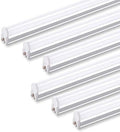 Barrina 6 Pack LED T5 Integrated Single Fixture, 4FT, 2200lm, 3000K (Warm White), 20W, Utility Shop Lights, Ceiling and Under Cabinet Light, ETL Listed, Grow Light with Built-in ON/Off Switch