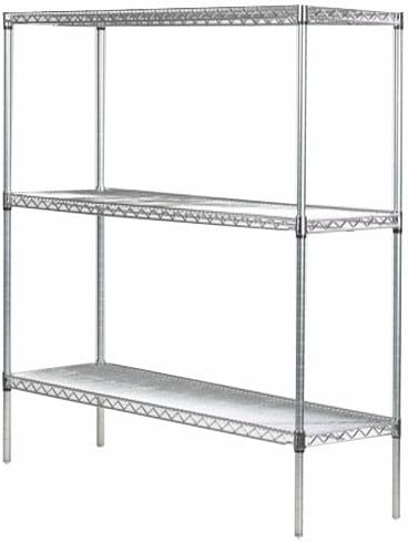 Omega 14" Deep x 48" Wide x 96" High 3 Tier Gray Starter Shelving Unit