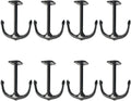 Anchor Two Prong Ceiling Hook for Closet Top Bathroom Kitchen Cabinet Garage Pack of 8 (Black)