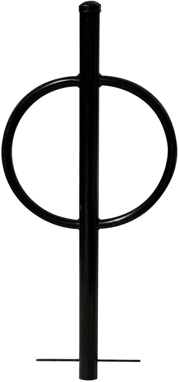Sandbaggy Post and Ring Rack - In Ground - Commercial Outdoor Bike Parking & Storage Racks (Black, 10)