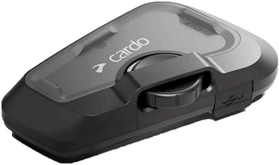 Cardo Systems FREECOM 4X Motorcycle 4-Way Helmet Bluetooth Communication System Headset Intercom, Universal Bluetooth Connectivity, Waterproof, 40mm Speakers - Dual Pack