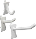 PegPro® J, 1", 2" Hooks Kit for Standard “Wood Fiber” pegboard – Durable Plastic Pegboard Hooks - for Garage, Kitchen, Craft Room, and More (J, 1", 2" Hook - 50 Pack, White)