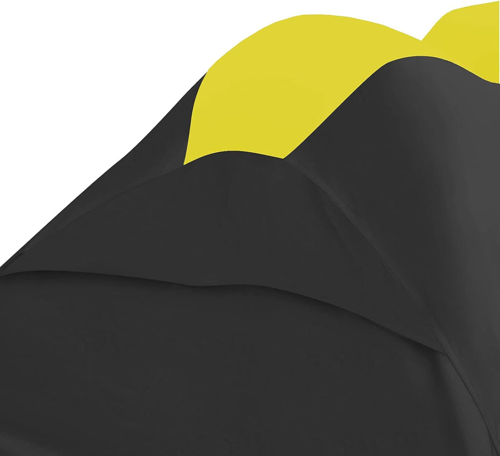 Trailerable Jet Ski Cover, Waterproof Marine Grade 600D Heavy Duty Polyester PWC Cover Yellow/Black Fits from 126" to 135" 3 Seater
