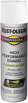Rust-Oleum 7592838-6PK Professional High Performance Enamel Spray Paint, 15 Oz, Gloss White, 6 Pack