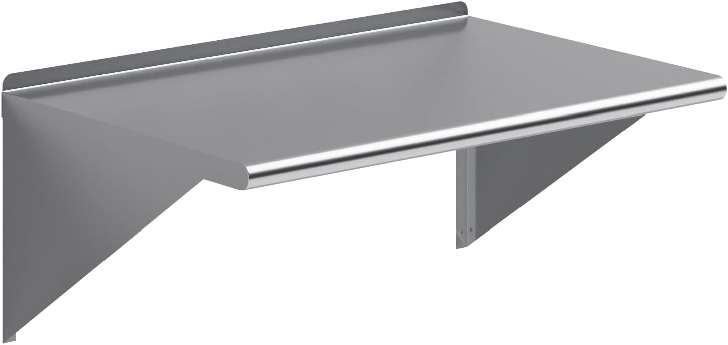 AmGood 36" Long X 24" Deep Stainless Steel Wall Shelf | NSF Certified | Appliance & Equipment Metal Shelving | Kitchen, Restaurant, Garage, Laundry, Utility Room