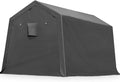 ADVANCE OUTDOOR 7x12 ft 2 Roll up Doors & Vents Outdoor Portable Storage Shelter Garage Tent Carport for Motorcycle ATV with Heavy Duty Metal Frame and Anti-UV Snow Resistant Waterproof Cover, Gray