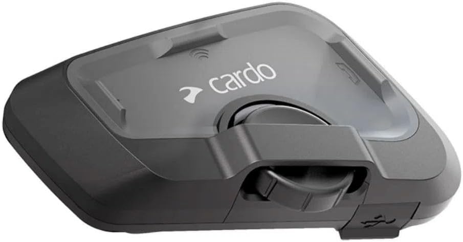 Cardo Systems FREECOM 4X Motorcycle 4-Way Helmet Bluetooth Communication System Headset Intercom, Universal Bluetooth Connectivity, Waterproof, 40mm Speakers - Dual Pack
