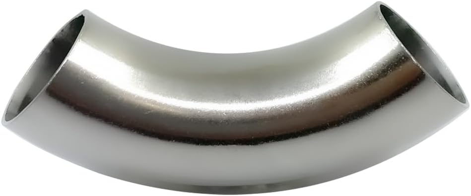 OD 1 Inch 90 Degree Stainless Steel Bend Tube 1” Exhaust Elbow Pipe for Car Modified Exhaust System 1" Piping Silver Tone，Stair Handrail (1pcs)