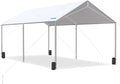 Quictent 10x20 ft Heavy Duty Car Canopy Galvanized Frame Carport Outdoor Party Tent Boat Shelter with 3 Reinforced Steel Cables - White