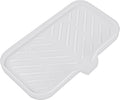 Silicone Bathroom Soap Dishes with Drain Spout-Bathroom and Kitchen Sink Organizer,Sponge Holder,Dish Soap Tray,Perfect for Dispenser,Scrubber,Bottle,Cup on Sink or Counter-White 9.6"×5.3"