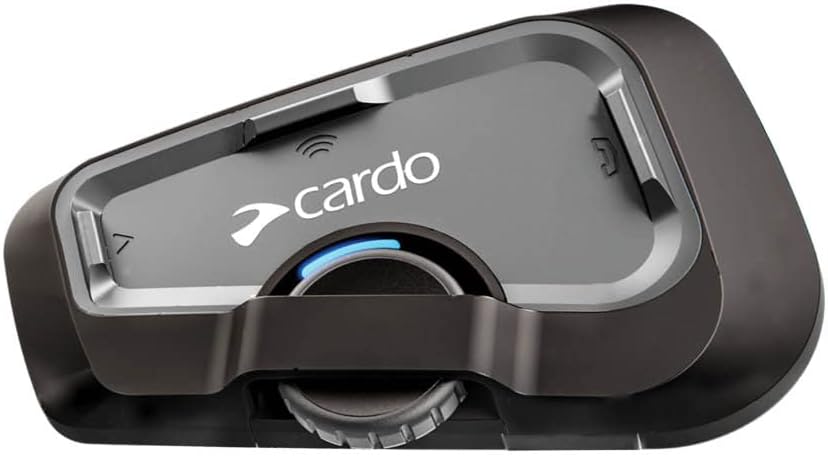 Cardo Systems FREECOM 4X Motorcycle 4-Way Helmet Bluetooth Communication System Headset Intercom, Universal Bluetooth Connectivity, Waterproof, 40mm Speakers - Single Pack
