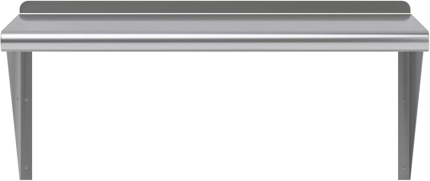 AmGood 30" Long X 16" Deep Stainless Steel Wall Shelf | NSF Certified | Appliance & Equipment Metal Shelving | Kitchen, Restaurant, Garage, Laundry, Utility Room