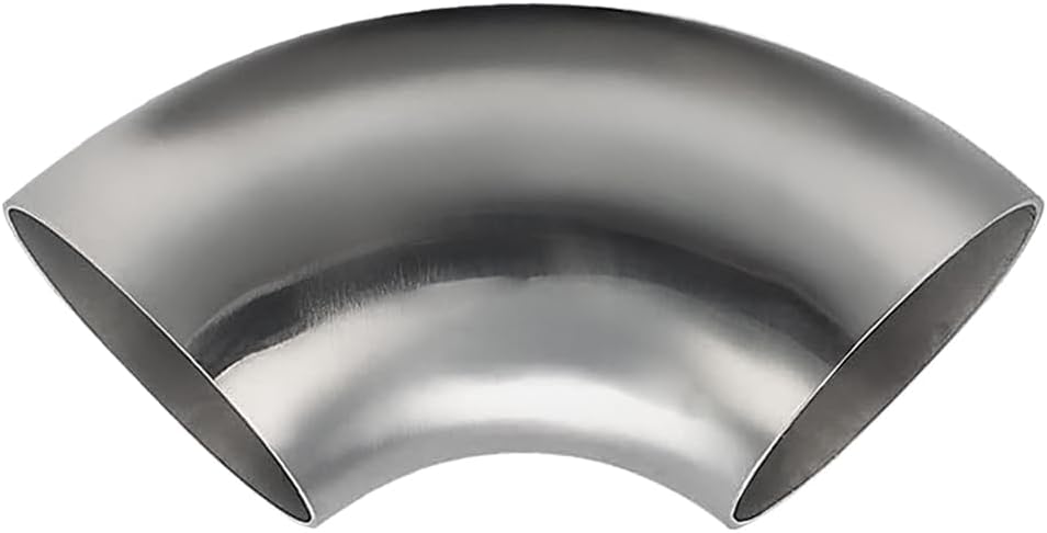 OD 1.5 Inch 90 Degree SS304 Stainless Steel Bend Tube Exhaust Elbow Pipe for Car Modified Exhaust System 1.5" Piping Silver Tone，Stair Handrail (1pcs)