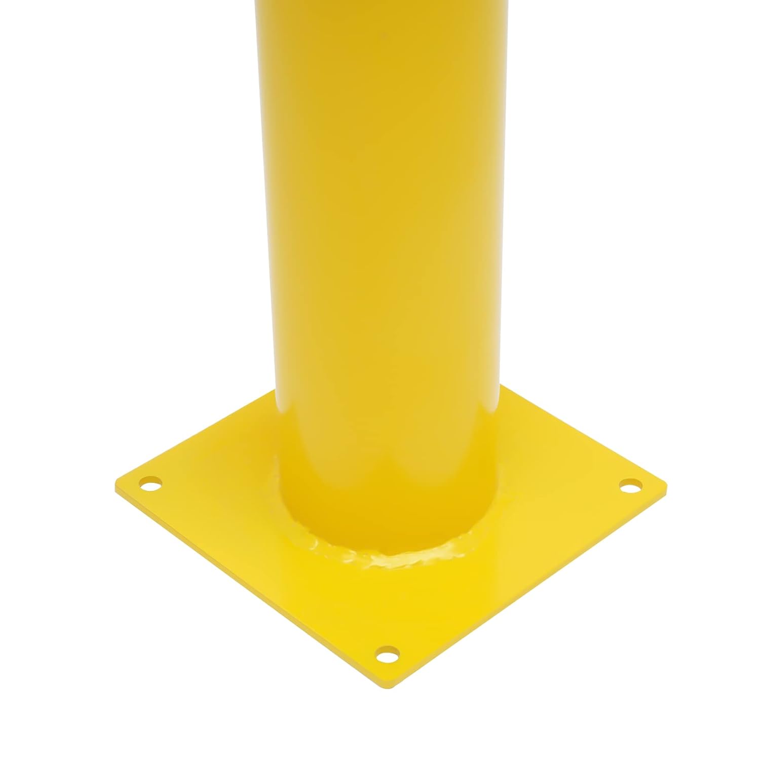 Safety Bollard Post 48'' Height Bollard Post Yellow Steel Pipe Parking Barrier with 8 Anchor Bolts for Driveway Traffic Control, Garage & Parking Lot (2, 48'' H x 4.5'' D)