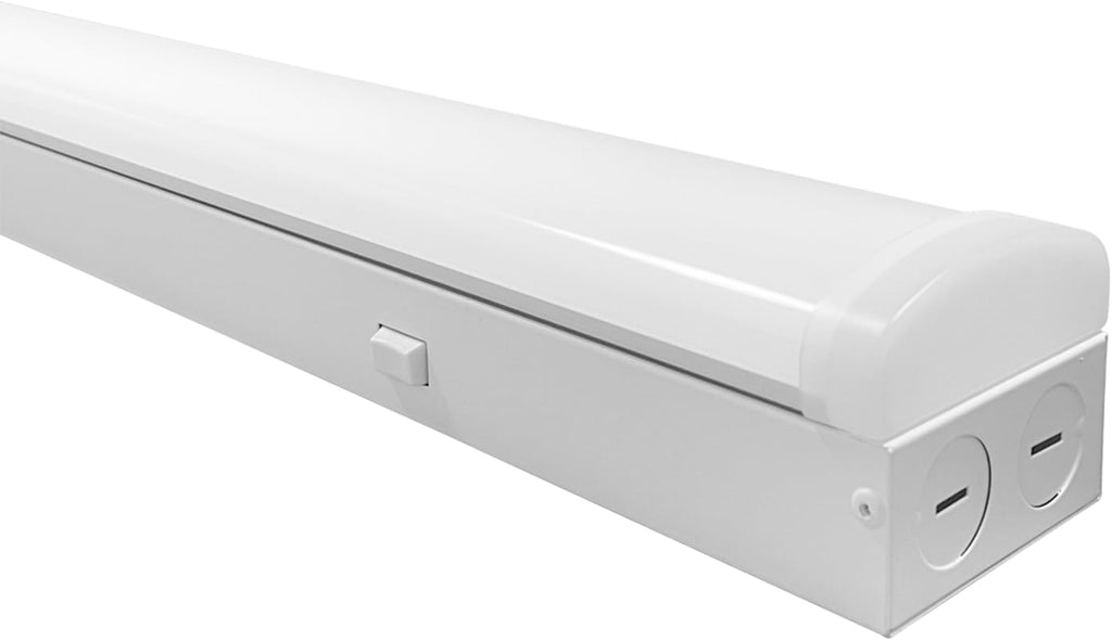 8FT LED Linear Strip Light, LED Shop Lights 60W/70W/80W Selectable,4 Color Selectable 3500K-6000K Adjustable,0-10V Dimmable Commercial Garage Office Ceiling Light Fixture, ETL DLC Listed-6 Pack