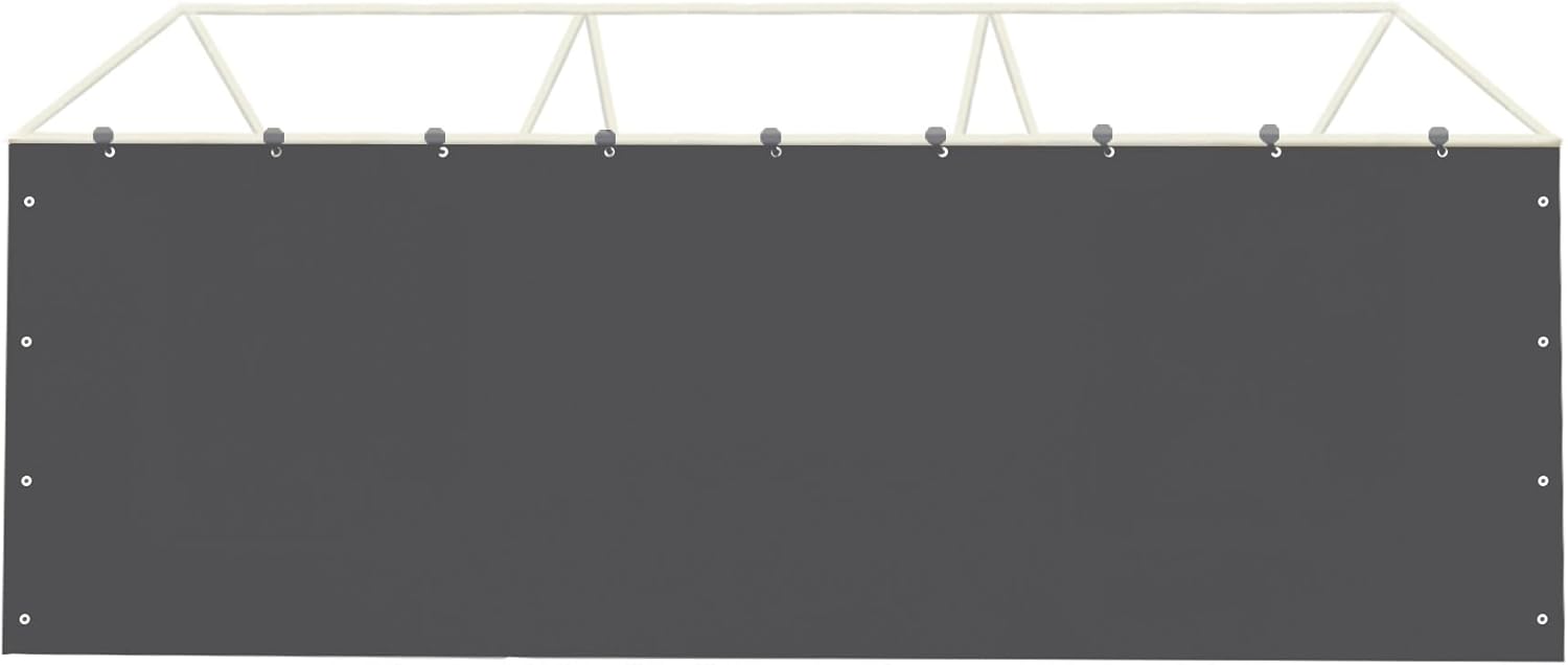 Sidewall Panel with Elastic Ball Bungees, for 10x20 FT or 12x20 FT Garage Party Tent Shelter - Gray, One Sidewall Panel Only