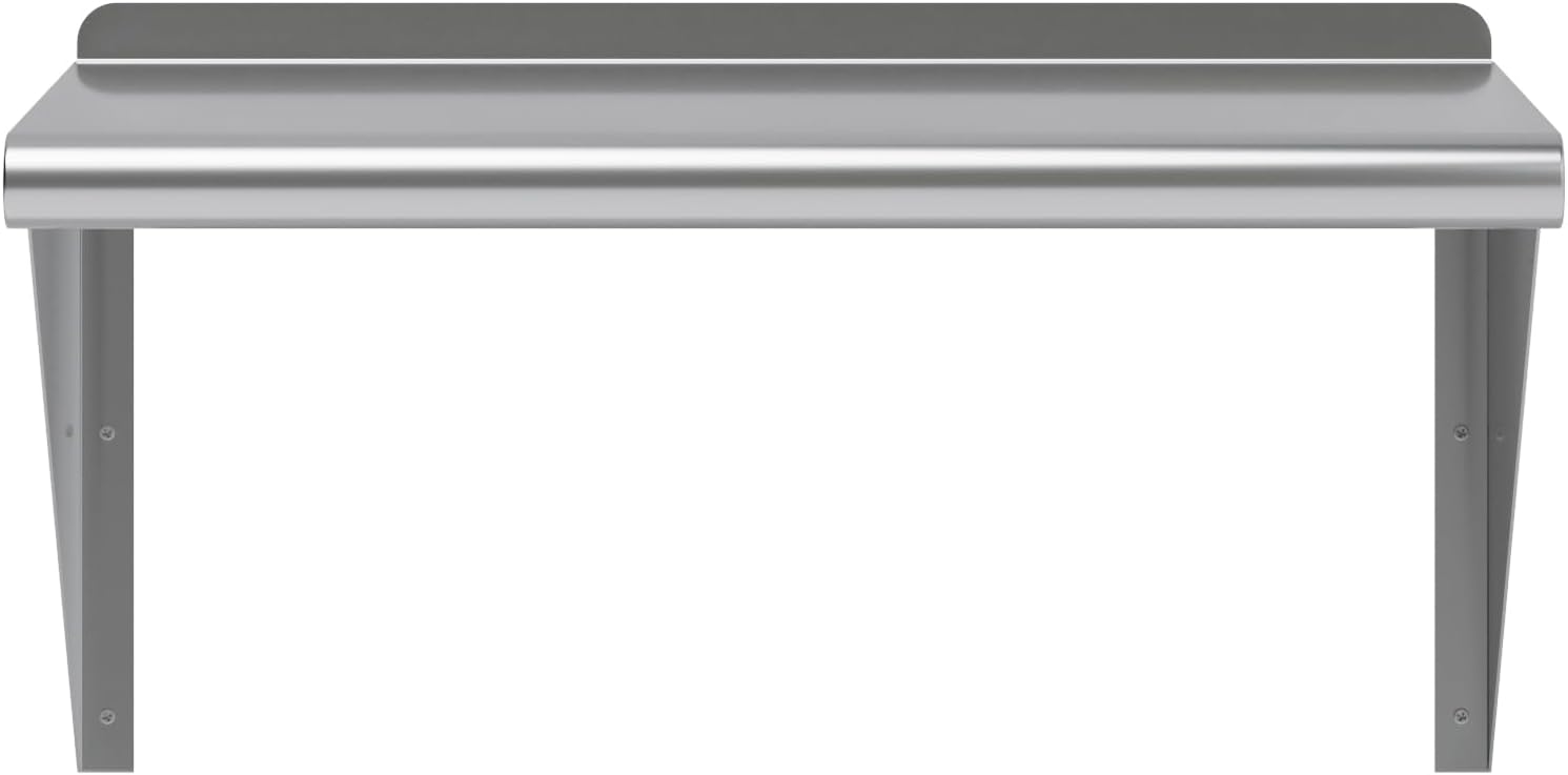 AmGood 24" Long X 14" Deep Stainless Steel Wall Shelf | NSF Certified | Appliance & Equipment Metal Shelving | Kitchen, Restaurant, Garage, Laundry, Utility Room