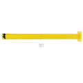 Safety Bollard Post 60'' Height Bollard Post Yellow Steel Pipe Parking Barrier with 4 Anchor Bolts for Driveway Traffic Control, Garage & Parking Lot (1, 60'' H x 4.5'' D)