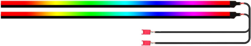 Dreamcolor Acrylic Interior Car Lights, 2 Piece 29.5inch/75cm 128 Colorful Car LED Strip Light RGB Fiber Optic Rainbow Ambient Lighting bar, Universal Decoration Dynamic Atmosphere Neon Lights