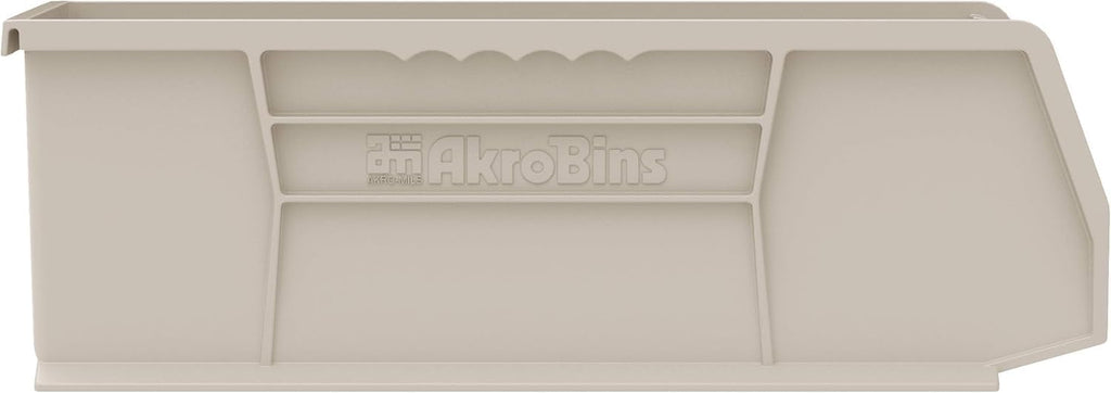 Akro-Mils 30234 AkroBins Plastic Storage Bins, Space-Saving Stackable Bins for Garage, Pantry, Craft Organization, 15-" x 5-" x 5-", Clear, 12-Pack