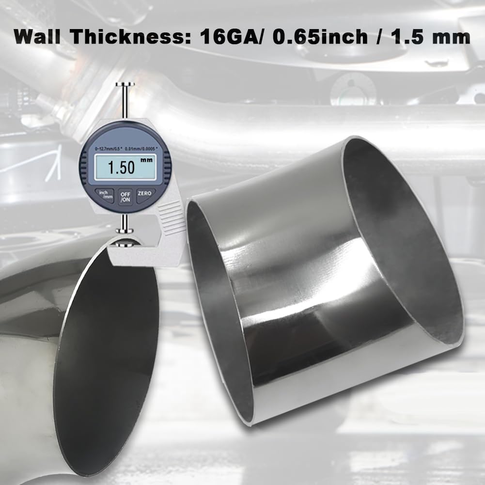 OD 3.5 inch 45 degree exhaust elbow Pipe (Mandrel Bend Elbow) SS304 Stainless Steel Bend Suitable for Car Modified Exhaust Elbow Pipe, Stair Handrail, etc (4 pcs)