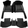 TAHALICustom Colors Car Floor Mats Black Pink for 99.9% Sedan SUV Sports， All-Weather Liners Car Floor mat，Luxury Leather Automotive Floor Mats (Black White mats,3D Floor Mats)