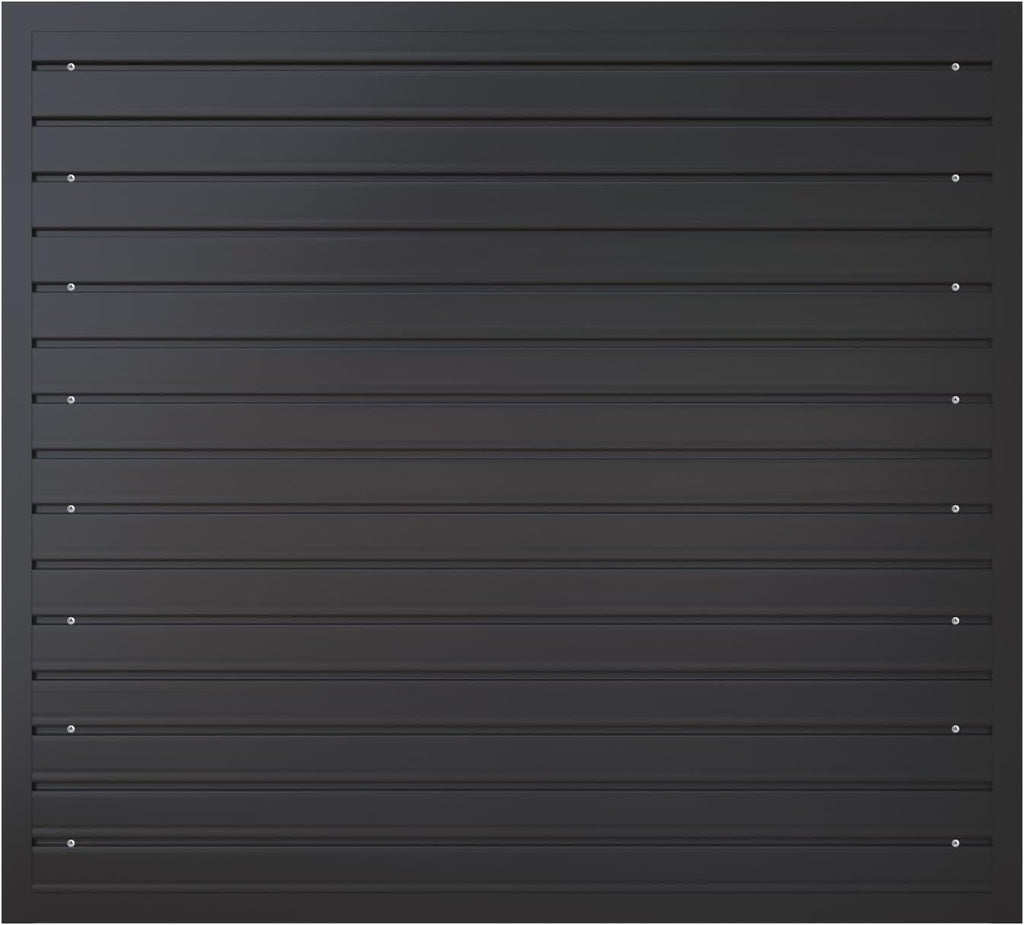 NeatiEase Slatwall Panel Wall Storage Systems, 4 x 4ft Slat Wall Paneling Garage Wall Organizer, Heavy Duty Wall Mounted PVC Wall Rack (Black)