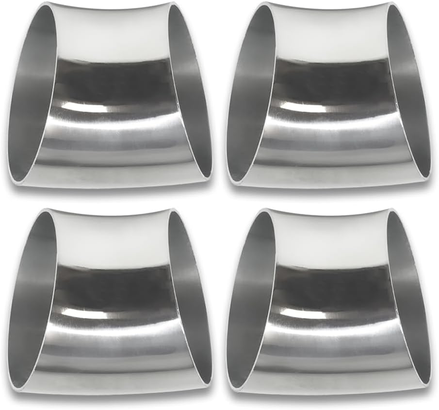 OD 3 Inch 45 Degree exhaust elbow Pipe (Mandrel Bend Elbow) SS304 Stainless Steel Bend Suitable for Car Modified Exhaust Elbow Pipe, Stair Handrail, etc (4 pcs)(76 * 100 * 1.5)