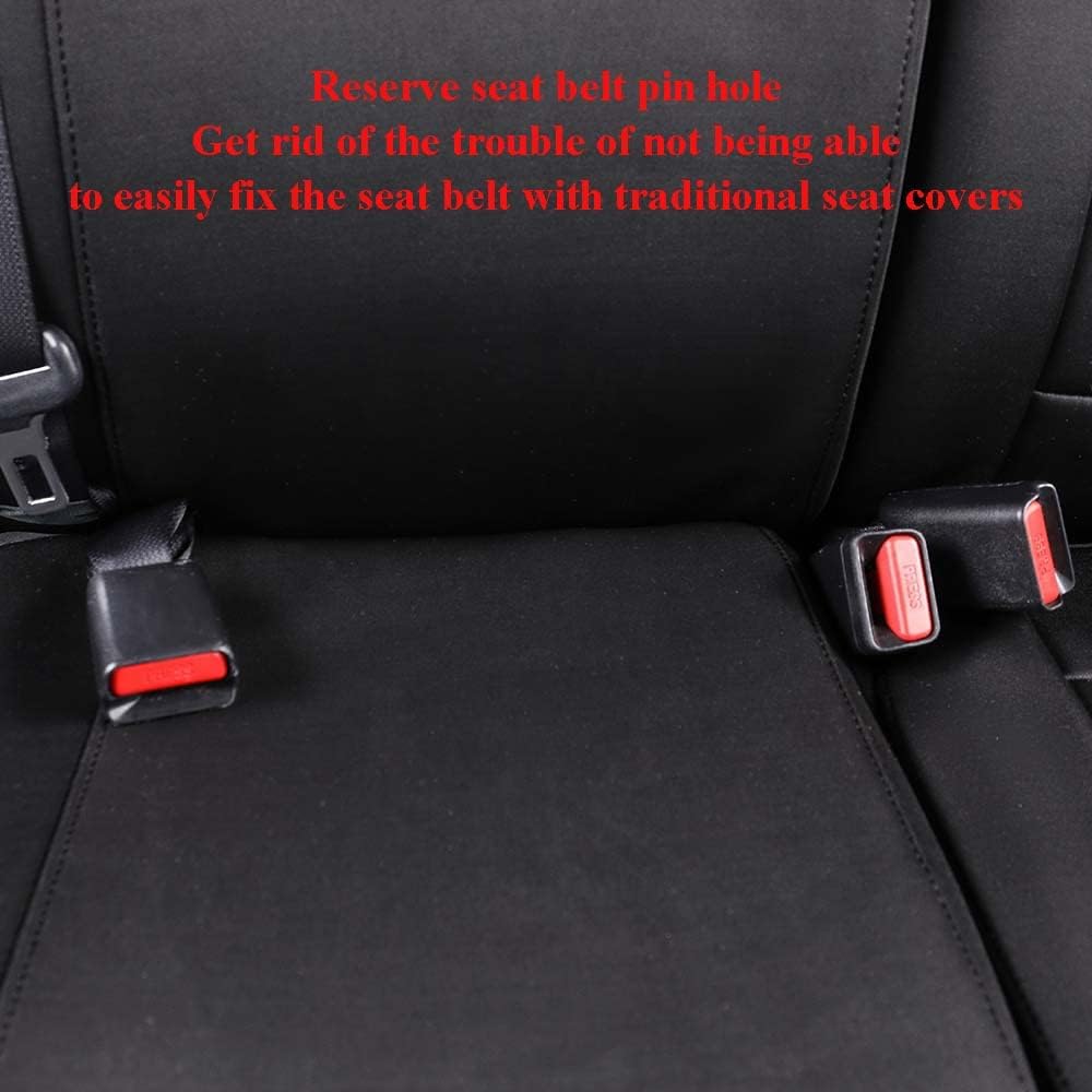 EKR Custom Fit Tacoma Neoprene Car Seat Covers for Select Toyota Tacoma 2012 2013 2014 2015 (Regular Seats)- Full Set,Neoprene (Black)