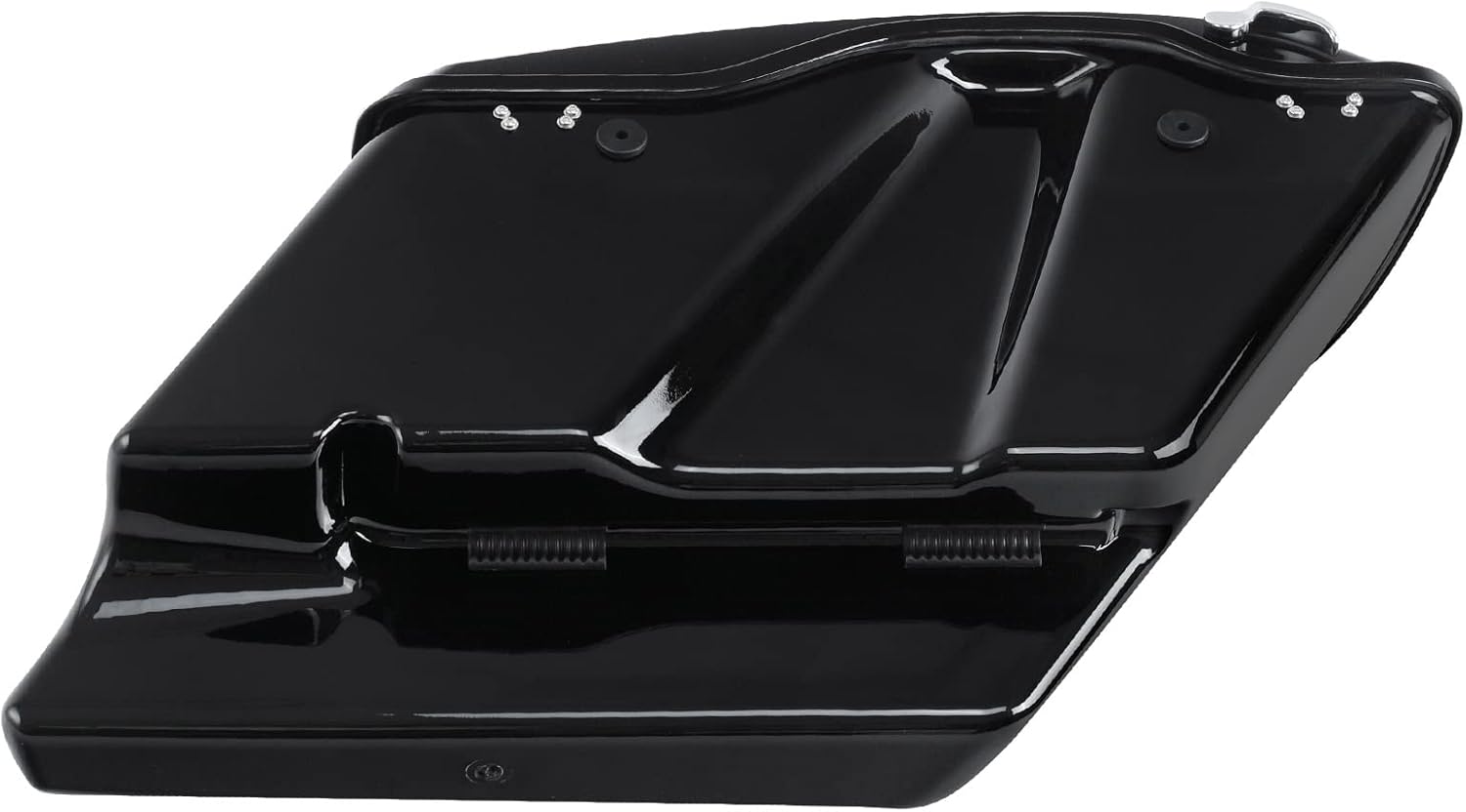 XFMT Motorcycle Vivid Black 5" Extended Stretched Hard Saddlebags Saddle Bags W/Chrome Latches For Harley Touring Road King Street Glide Road Glide Electra Glide Ultra Classic 2014-2023
