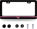 Pink License Plate Frame Cute License Plate Stainless Steel Black Funny License Plate Holder Women Personalized Car Accessory Decoration 12.3" x 6.3"