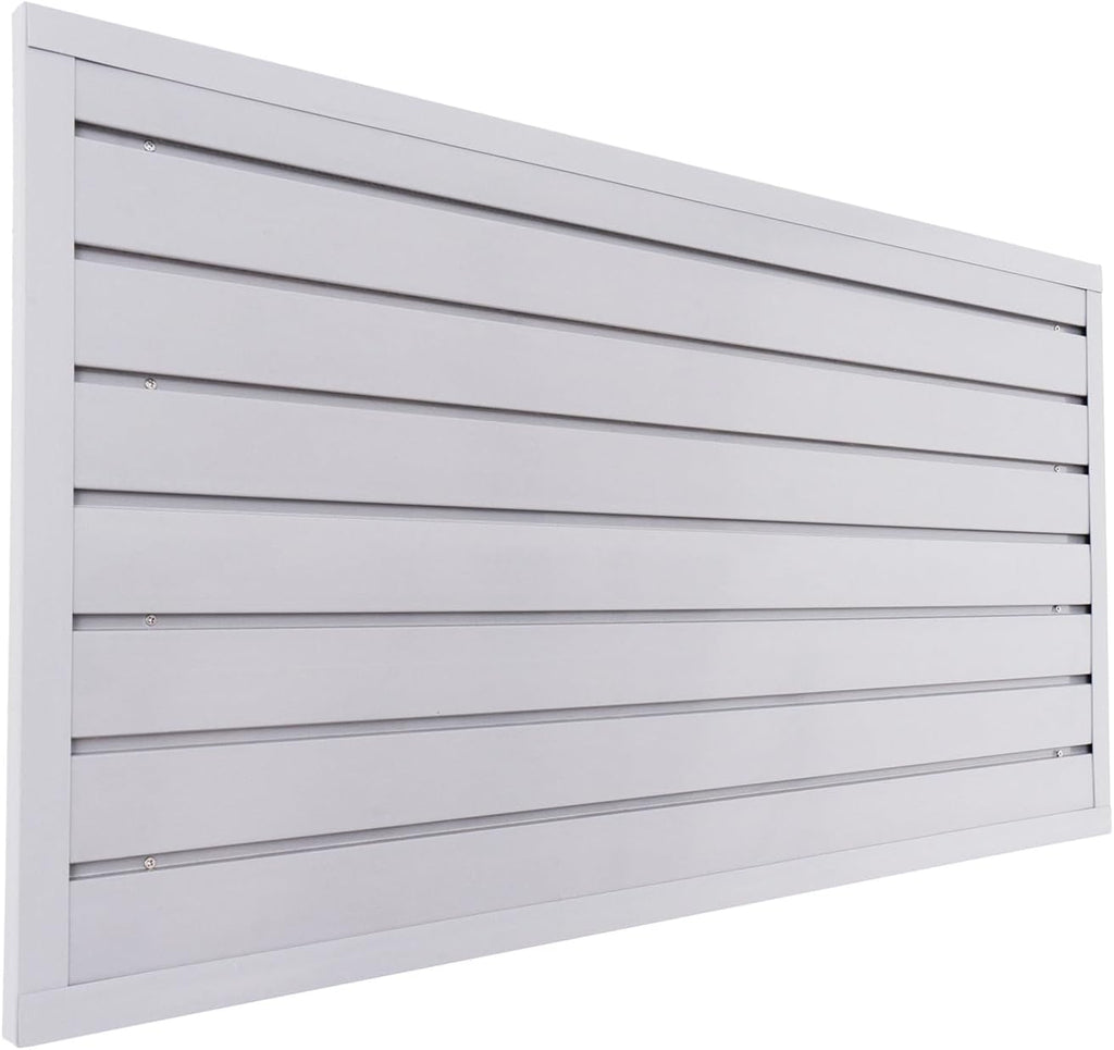 Slatwall Panel Garage Organizer Heavy Duty Wall Mounted, PVC Slat Panels Home Storage System, Tool Organization Peg Board 4ft by 2ft (Gray)