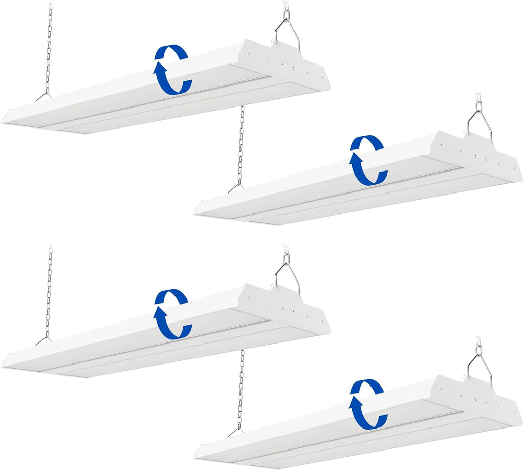 JTT LED Linear Shop Lights 200/150/100W,30000LM 360° Adjustable Led High Bay Lights 4/5000K Daylight 120-277V, Led Garage Light for Shop Workshop Store Commercial Supermarket Warehouse Basement,4-Pack