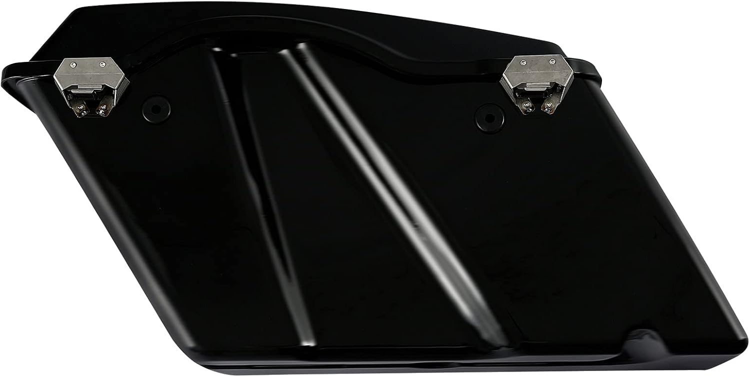 XFMT Motorcycle Matte Black Hard Saddlebags Saddle Bags Trunk W/Lids & Chrome Latches For Harley Touring Road King Street Glide Road Glide Electra Glide 1994-2013