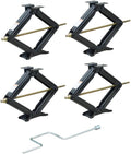 Bastion Distribution Four 24" Scissor Jack with Crank Handle | 5000lbs Capacity | Adjustable 4-24” Height | Leveling & Stabilizing | BJ-5000MSJ24