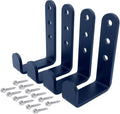 4 Pcs Black Heavy Duty Metal j Hooks for Hanging 230 lbs, Wall Mount Hook for Hanging Garage Storage Home Office Gym Sports Equipment, Tool Organization,Small U Hooks (L)