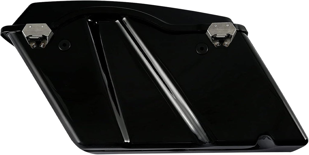 XFMT Motorcycle Vivid Black Hard Saddlebags Saddle Bags Trunk W/Lids & Black Latches For Harley Touring Road King Street Glide Road Glide Electra Glide 1994-2013
