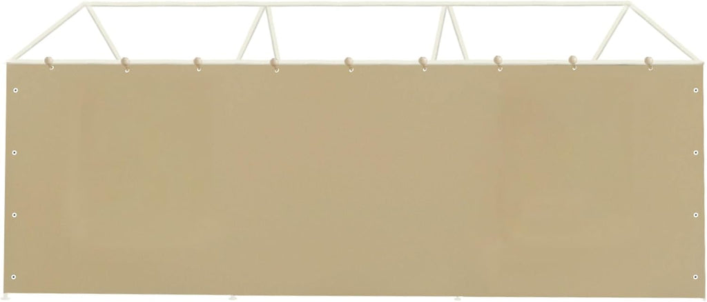 Carport Replacement Tarp Canopy, Sidewall Panel with Elastic Ball Bungees, for 10x20 FT or 12x20 FT Garage Party Tent Shelter - Beige, One Sidewall Panel Only