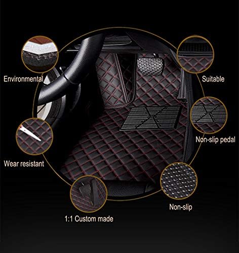 Custom Car Floor Mat Compatible with BMW Mercedes-Benz Toyota Cadillac Lexus Honda Infiniti Nissan Hyundai Kia Audi All Models Cars Sedans SUVs Automotive Mats (Edge Yellow Middle Brown)