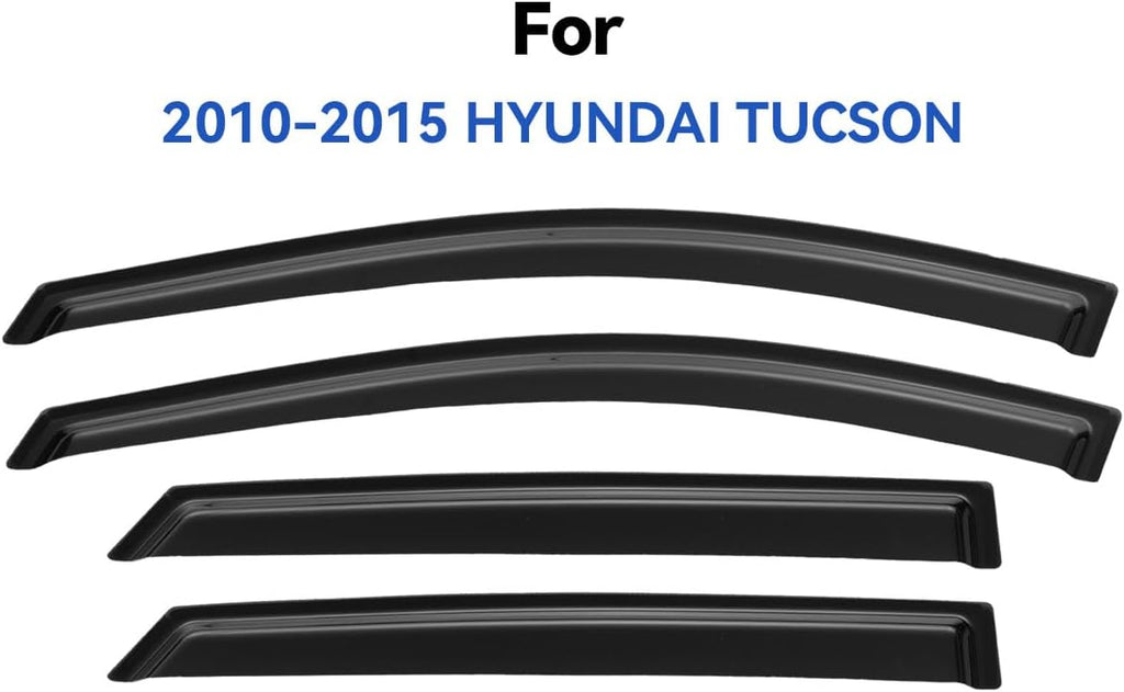 Window Visors Rain Guards for 2010 2011 2012 2013 2014 2015 Hyundai Tucson, Out-Channel Window Vent Wind Deflectors Visors Shades for 10-15 Tucson