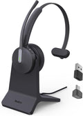 Yealink BH70 with Stand Wireless Bluetooth Headset with Microphone for Work, up to 35h Talking Battery Life, 3 Noise Cancellation Mics, Teams Certified, ≤90min Fast Charging, NO Power Adapter Needed