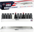 Pit Posse 443 Oil Shelf 12 Quart Bottle Holder Storage Organizer Caddy 32" - Made in USA - Enclosed Race Trailer Garage Shop Automotive Motor Engine Oil Rack Caddie Shelves (Silver)