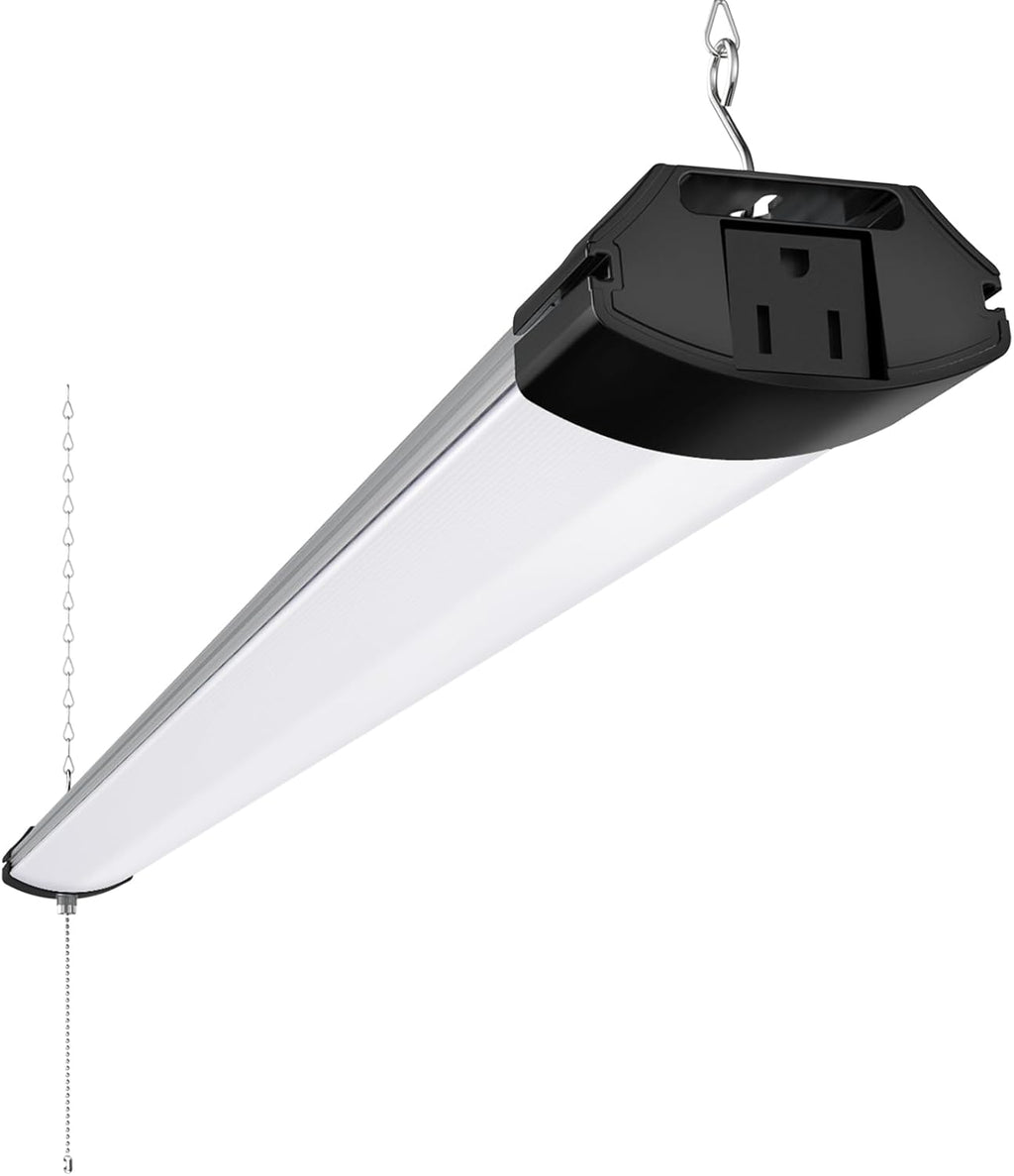Barrina BS84 LED Shop Light for Garage, 10000LM, 84W, 4FT, 6500K Linkable Light Fixture for Workshop, Basement, Hanging or Flush Mount, Heat Dissipation with Pull Chain Switch, ETL,1 Pack