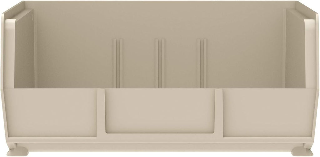 Akro-Mils 30235 AkroBins Plastic Storage Bins, Space-Saving Stackable Bins for Garage, Pantry, Craft Organization, 11-Inch x 11-Inch x 5-Inch, Stone, 6-Pack