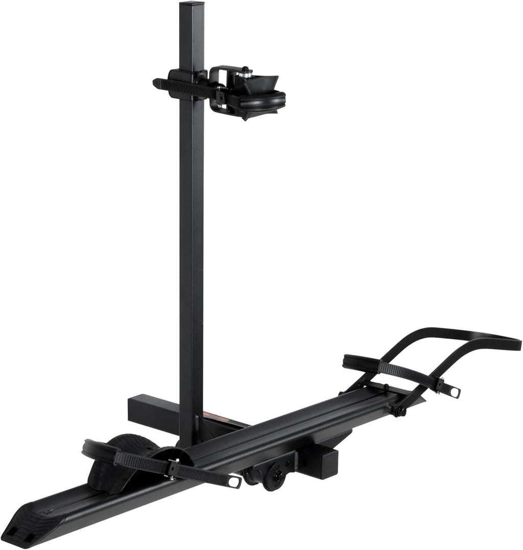 Rockland Aluminum 1-Ebike Rack, 100 lbs Capacity, Single Hitch Mount Electric Bike Rack, Fits up to 5" Fat Tire Width and 50" Wheelbase, Ebike Carrier Rack for 2" Receiver for Cars SUVs Vans RVs