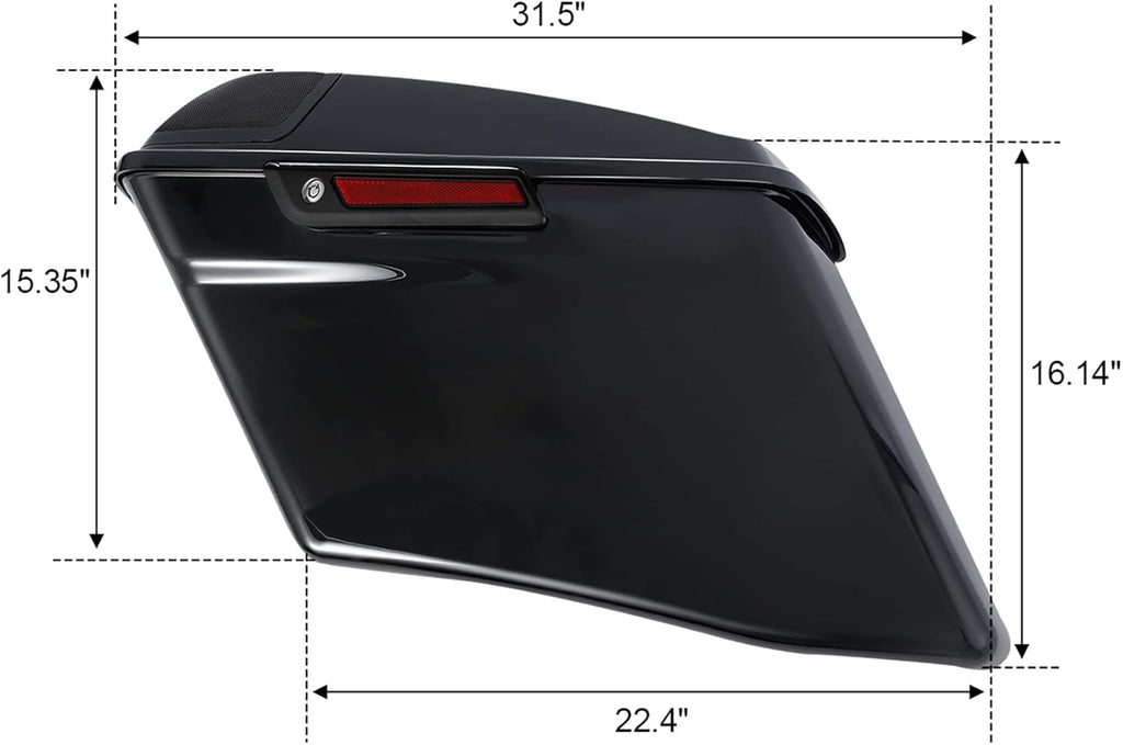 XFMT Motorcycle 4" Extended Hard Saddlebag Fit For Harley Touring CVO Road King Street Glide Road Glide Electra Glide '14-'24
